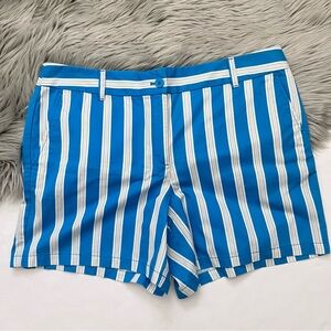 Loft Blue Peach & White Stripe Mid Rise Shorts NWT